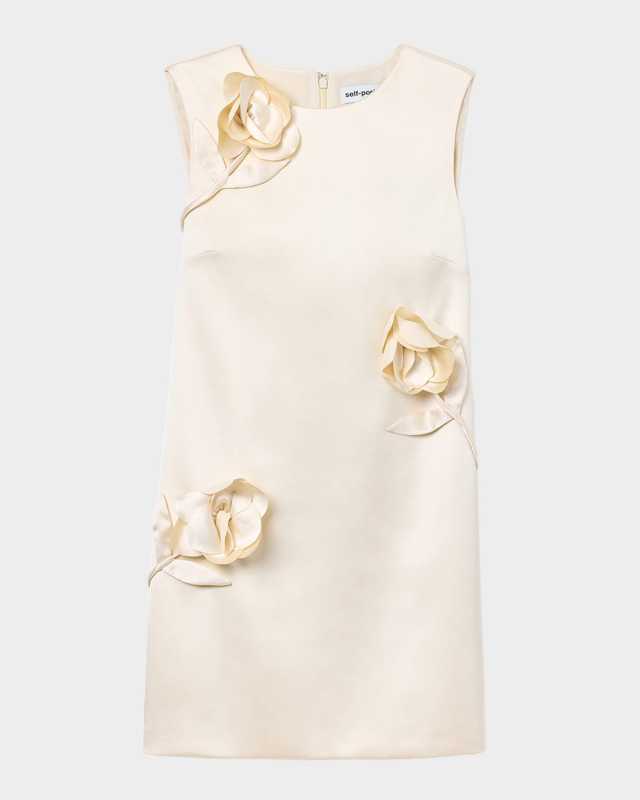 Flower Satin Mini Dress